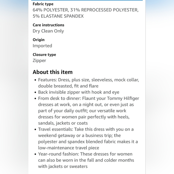 Plus size Tommy hilfiger womens mock collar sleeveless dress size 24w in… - Picture 11 of 11